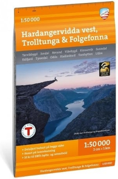 Hardangervidda vest, Trolltunga a Folgefonna Calazo Forlag