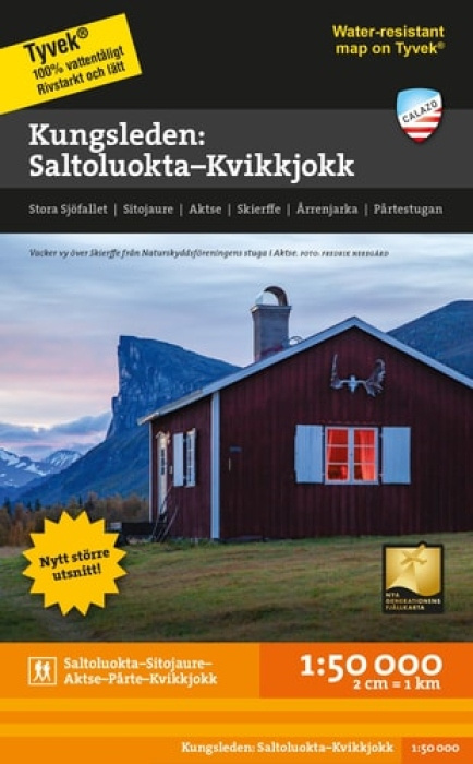 Kungsleden: Saltaluokta - Kvikkjokk Hiking Map, 1:50 000 Calazo Forlag