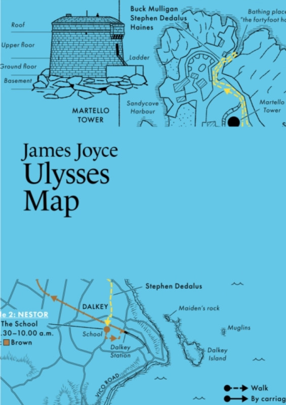 Paris Grafik James Joyce, Ulysses Map - Thelander, Martin, Master of Fine Arts