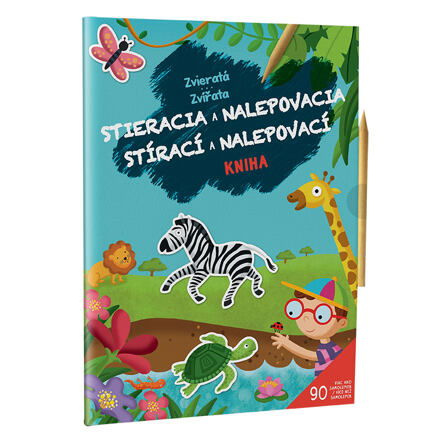 PEMIC Stírací a nalepovací kniha Zvířata