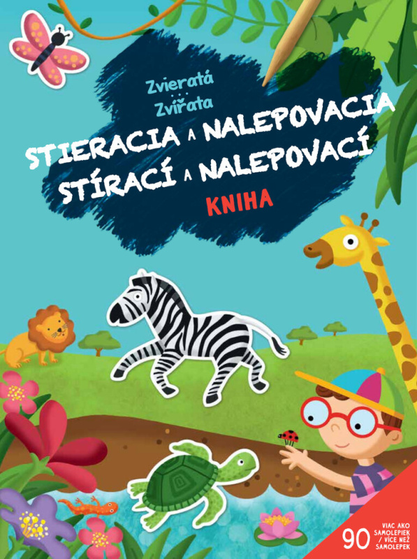 PEMIC Stírací a nalepovací kniha Zvířata