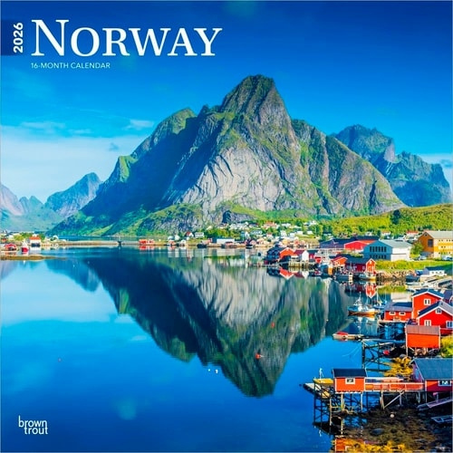 Norway 2026 Square Flap Calendar BrownTrout