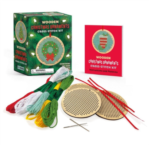 Running Press Wooden Christmas Ornaments Cross-Stitch Kit - Caetano, Dennis a Caetano, Sosae