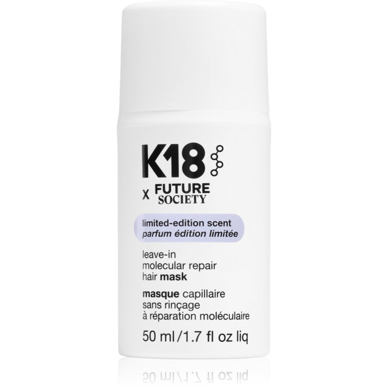 K18 Future x Society Leave-in Molecular Repair Hair Mask intenzivní obnovující maska pro odbarvené, barvené a chemicky ošetřené vlasy 50 ml