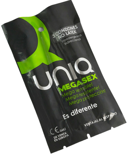 Uniq - Megasex Latex Free Sensitive Condoms, 3 pcs