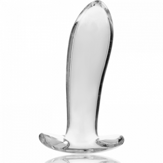 Skleněný anální kolík Orbitline (12,5 cm), průhledná