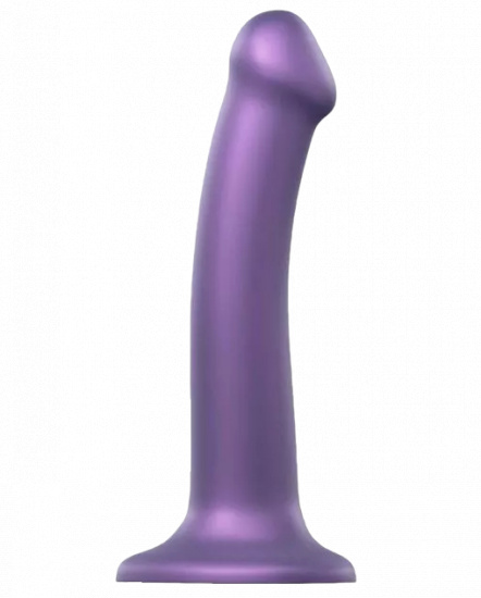 Dildo s přísavkou Metallic Shine M (18 cm), fialové
