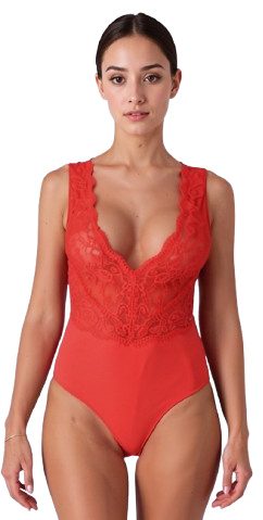 Krajkové body Charming Touch Red, XL