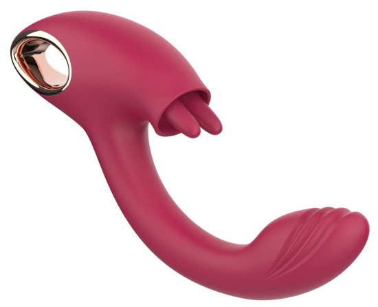 Vibrátor s pohyblivými jazýčky a stimulací bodu G Twin Touch (21 cm)