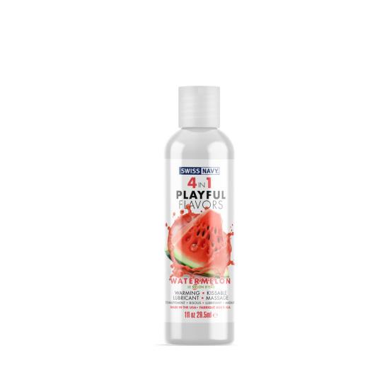 Swiss Navy 4 in 1 Playful Flavors - Lubricant with Watermelon Flavor - 1 fl oz / 29,5 ml
