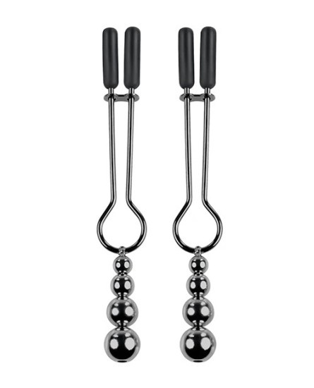 SELOPA Beaded Nipple Clamps Black Chrome