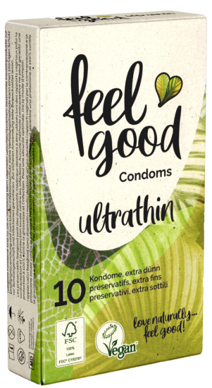 feelgood «ultrathin» vegan, ultra-thin and ultra-delicate condoms 10 pcs