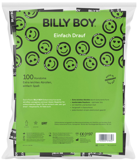 Billy Boy Bulk-Pack: Einfach drauf (Easy on), 100 condoms