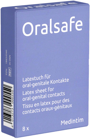 Oral Safe Single: Neutral, 8 latex-sheets