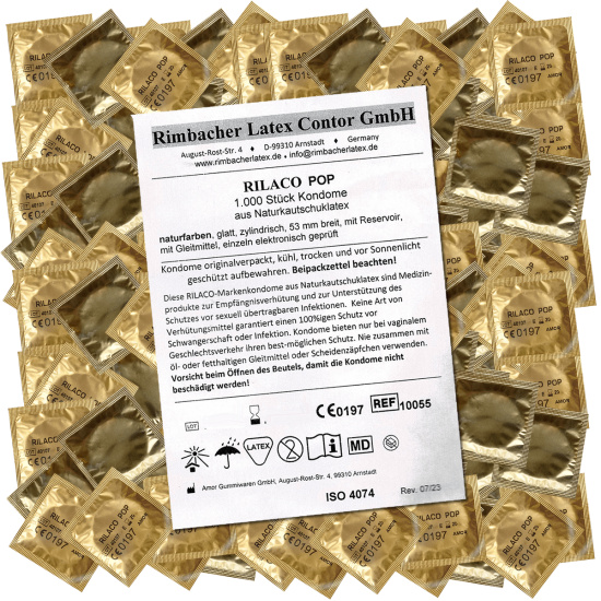 Rilaco Bulk-Pack: Pop (Nature), 1000 lubricated condoms