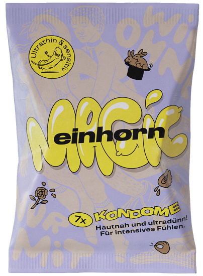 Einhorn Condoms: MAGIC, 7 thin vegan condoms in the chips bag