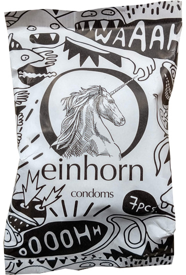 Einhorn Condoms: Rückkehr der Spermamonster, 7 condoms in the chips bag