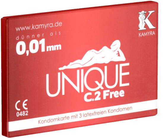 Kamyra Single: Unique C.2 Free, 3 latex free condoms