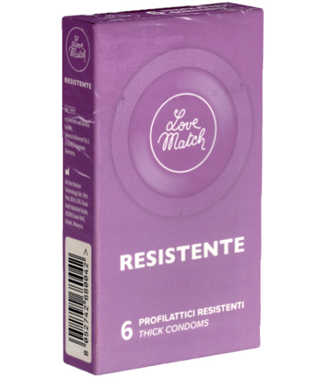 Love Match Single: Resistente, 6 stronger condoms