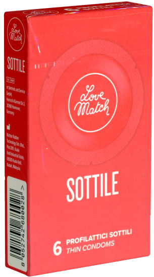Love Match Single: Sottile, 6 fine condoms