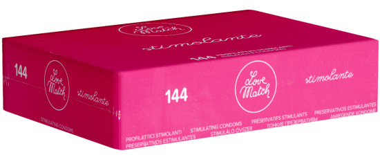 Love Match Bulk-Pack: Stimolante, 144 stimulating condoms