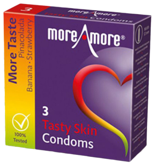 More Amore Single: Tasty Skin, 3 condoms with tasty flavours