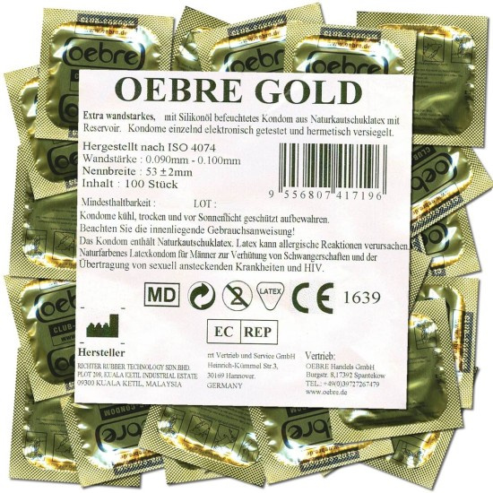 Oebre Bulk-Pack: CLUB-Condom Gold, 100 condoms