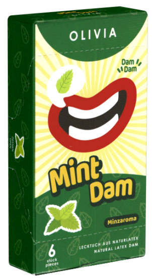 Olivia Dams: Mint – Zelené latexové roušky pro orální sex (6 ks)