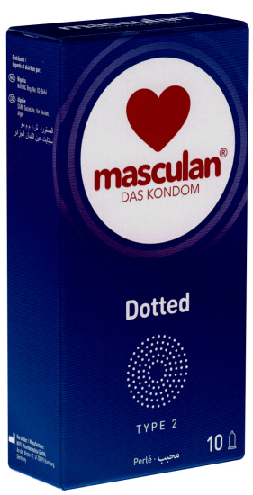 Masculan Single: Typ 2 dotted condoms, 10 pcs