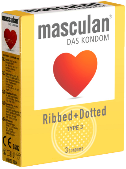 Masculan Single: Typ 3 (ribbed/dotted), 3 condoms