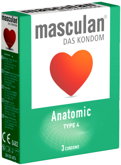 Masculan Single: Typ 4 (anatomic), 3 condoms