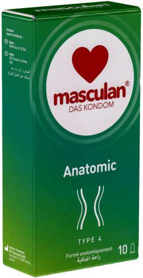 Masculan Single: Typ 4 (anatomic), 10 condoms