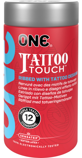ONE Tattoo Touch, 12 condoms with tattoo-inspired rib design