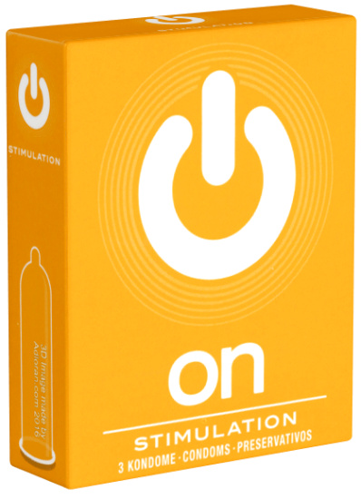 On) Single: Stimulation, 3 dotted condoms