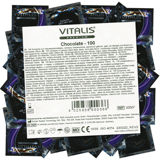 Vitalis Premium Bulk-Pack: Chocolate/Black, 100 condoms