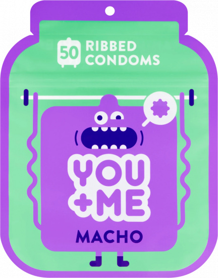 You Me MACHO - vroubkované kondomy (50 ks)
